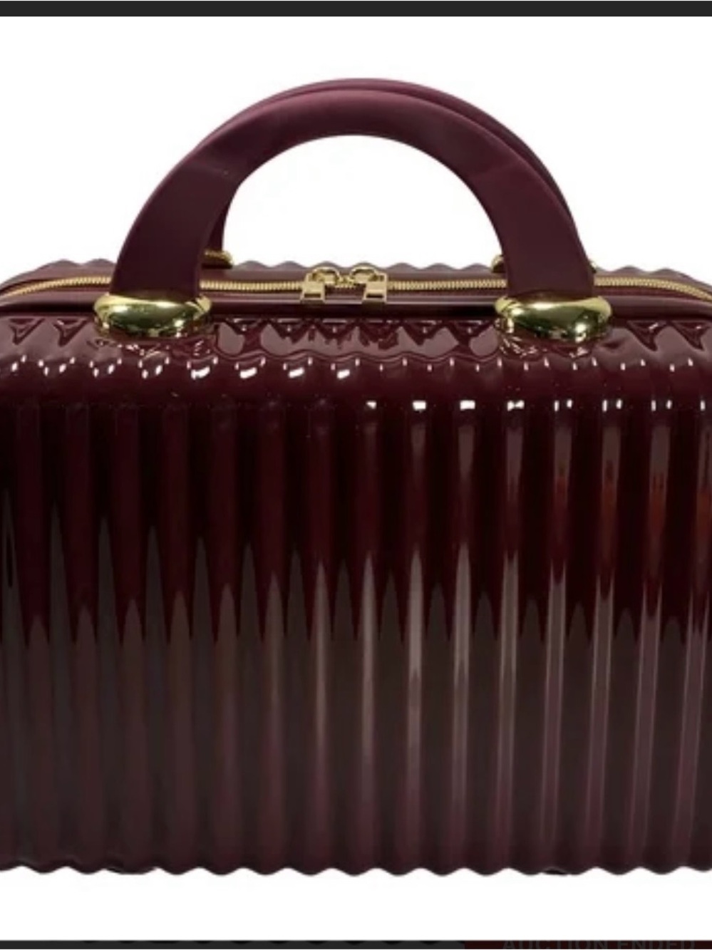 Women's Glossy Burgundy Top-Handle Bag
